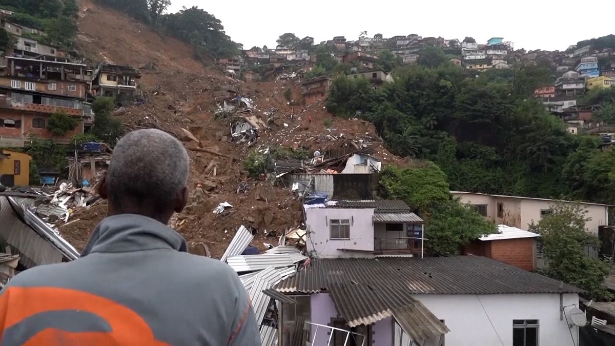 Destruction from landslides caused by heavy rains
