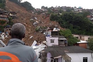 Destruction from landslides caused by heavy rains