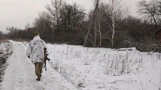  خط المواجهة خارج بوباسنا في منطقة لوهانسك بشرق أوكرانيا.