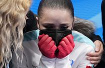 Камила Валиева после выступления в произвольной программе на Олимпиаде в Пекине, 17 февраля 2022 г.