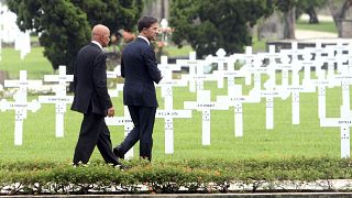 Dutch Prime Minister Mark Rutte, pictured during his visit to the old Dutch War Cemetery in Semarang.