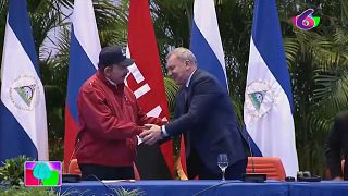 El viceministro ruso de exteriores, Yuri Borísov, y Daniel Ortega, presidente de Nicaragua, en su reunión en Managua