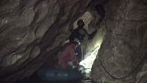 El equipo de rescate dentro de la cueva de Lamprechtsofen, Austria 18/2/2022