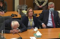 Former Brooklyn Center Police Officer Kim Potter center, with defense attorney Earl Gray, left, and Paul Engh sit at the defense table after the verdict is read