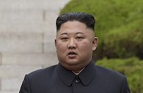 Kim Dzsongun egy 2019-es fotón (illusztráció)