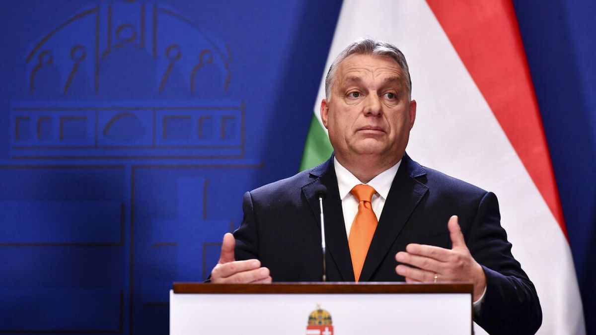 Hungarian Prime Minister Viktor Orban speaks 