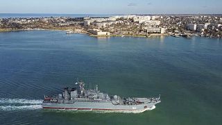 Arquivo: Fotografia aérea do porto de Sevastopol, na Crimea anexada pela Rússia em 2014.