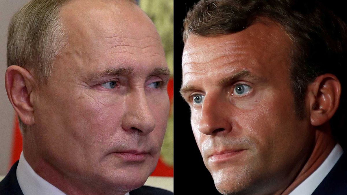 Rusya Devlet Başkanı Vladimir Putin ve Fransa Cumhurbaşkanı Emmanuel Macron 