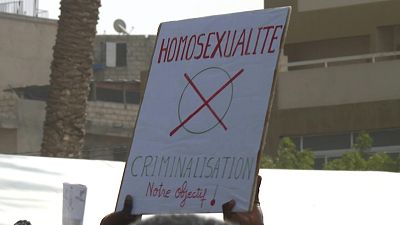 People at demonstration demanding tougher laws against homosexual activity
