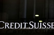 Archives : logo du Crédit Suisse, sur l'une de ses agences à Lausanne, le 6 avril 2021
