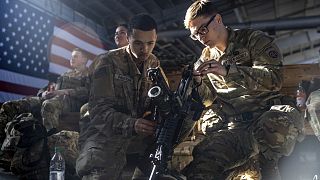 Az ukrán válság miatt lengyelországi bevetésre készülő amerikai katonák Fort Bragg-ben