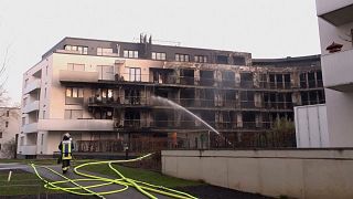 A huge fire broke out at a residential complex in the western German city of Essen early on Monday.