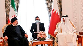  Ebrahim Raisi meets with Qatari Emir Tamim bin Hamad Al Thani
