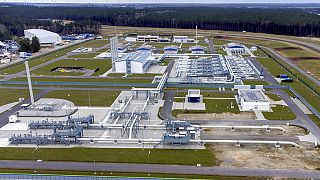 Las instalaciones de desembarco del gasoducto "Nord Stream 2" en Lubmin, norte de Alemania, 15/2/2022d