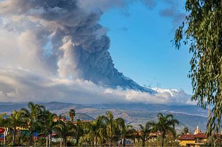A 12-kilometre high ash cloud above the Italian island of Sicily