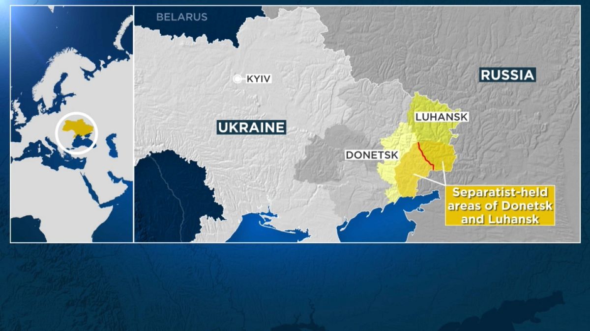 Mappa geopolitica della situazione in Ucraina.