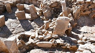 A neolitikus korban használt rituális helyszín egy része a sivatagban