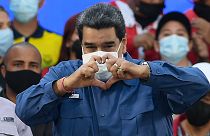 Le président vénézuélien, Nicolas Maduro, lors d'une marche marquant la Journée de la jeunesse, à Caracas, au Venezuela, samedi 12 février 2022.