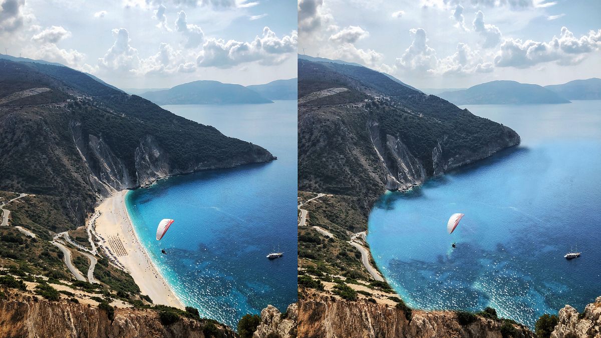 There is expected to be as much as 304m of coastal erosion in the area around Myrtos Beach, Kefalonia.