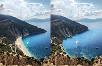 There is expected to be as much as 304m of coastal erosion in the area around Myrtos Beach, Kefalonia.