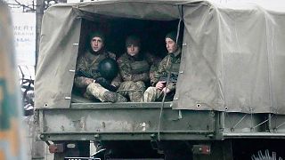 Ukrán katonák Mariupolban 2022. 02. 24-én