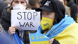 Proteste in Solidariät mit der Ukraine in Berlin