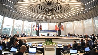 إجتماع مجلس أوروبا في ستراسبورغ بشرق فرنسا في 24 فبراير 2022.