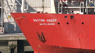 Von Frankreichs Behörden gestoppter russisches Frachtschiff "Baltic Leader"