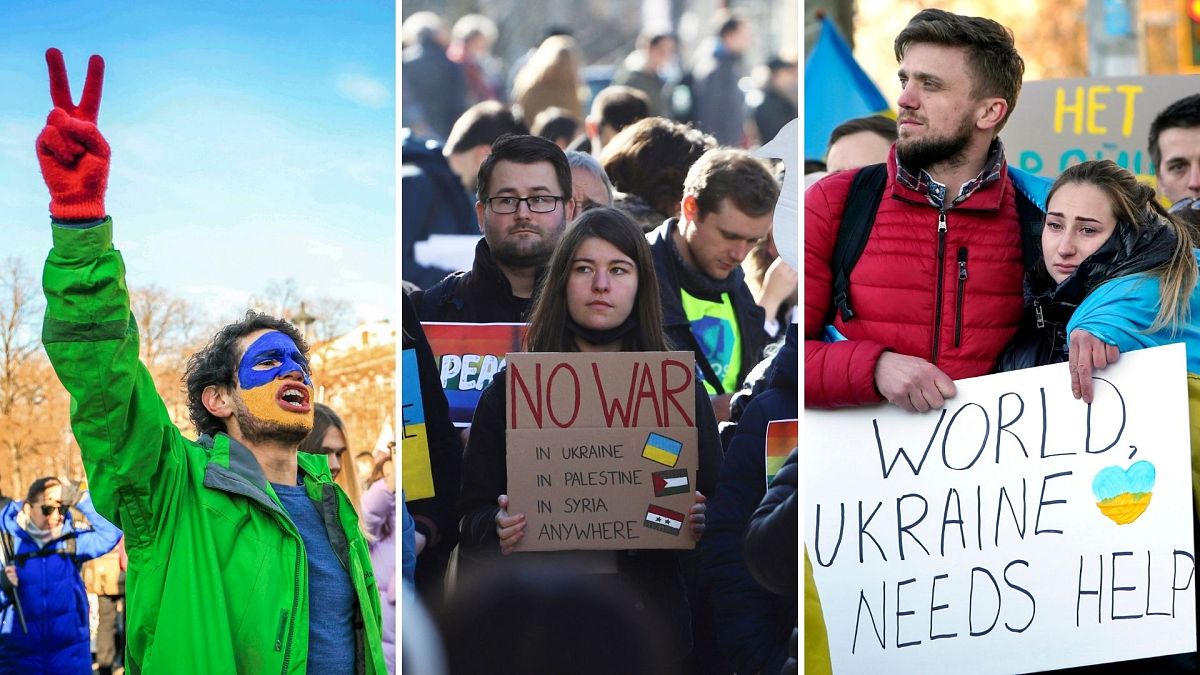 مظاهرات حول العالم احتجاجا على الغزو الروسي لأوكرانيا
