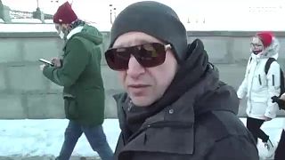 This protester in Yekaterinburg said he was "burning with shame" over Russia's invasion of Ukraine
