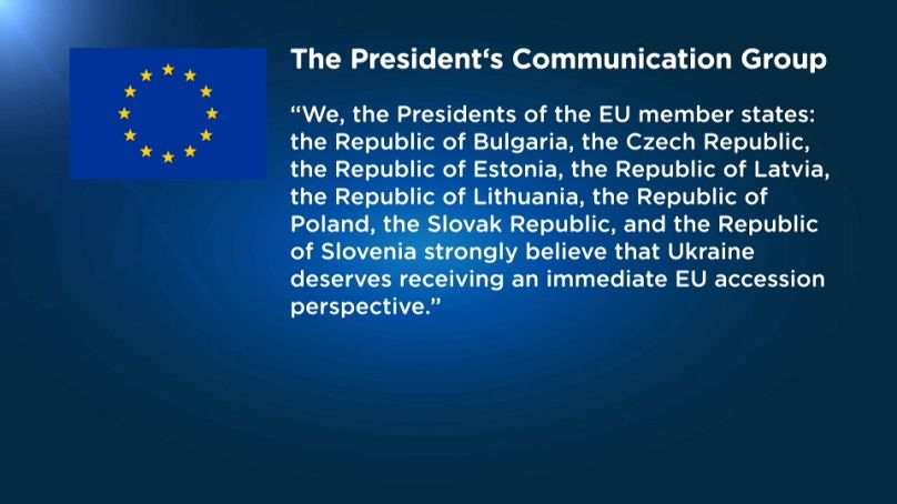 Il testo dell'appello sottoscritto dai presidenti di Polonia, Bulgaria e altri paesi: "Riteniamo che l'Ucraina meriti la prospettiva di un accesso immediato all'Unione Europea"