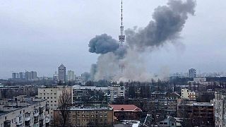  قصف برج التلفزيون في كييف