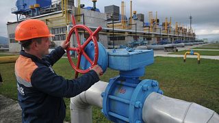 A worker at a Ukrainian gas station in Volovets, western Ukraine, on Oct. 7, 2015. 