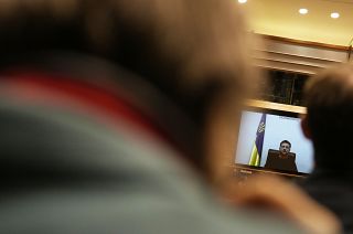 Ukraine President Volodymyr Zelenskyy addresses MEPs from Kyiv