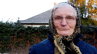 80-year-old grandmother Piroska Baksa walked for seven hours to escape the fighting in the village of Chomonyn
