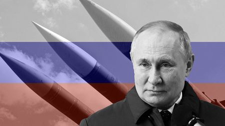 Composite image shows Vladimir Putin. The Russian leader ordered his country's nuclear deterrent forces into a 'high alert mode of standby combat duty'.