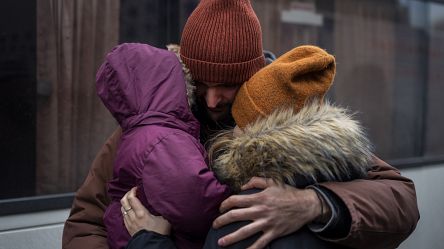 Family separated in Lviv as wife and daughter leave