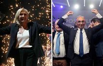 French presidential candidates Marine Le Pen (left); Eric Zemmour (right)