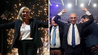 French presidential candidates Marine Le Pen (left); Eric Zemmour (right)