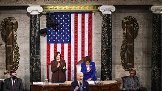 Le président américain Joe Biden s'exprime devant le Congrés lors de son discours sur l'état de l'union le 1er février.