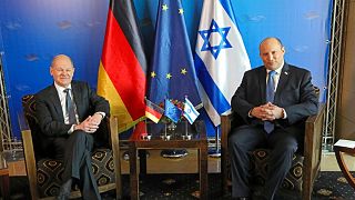 Israel's Prime Minister Naftali Bennett meets with German Chancellor Olaf Scholz