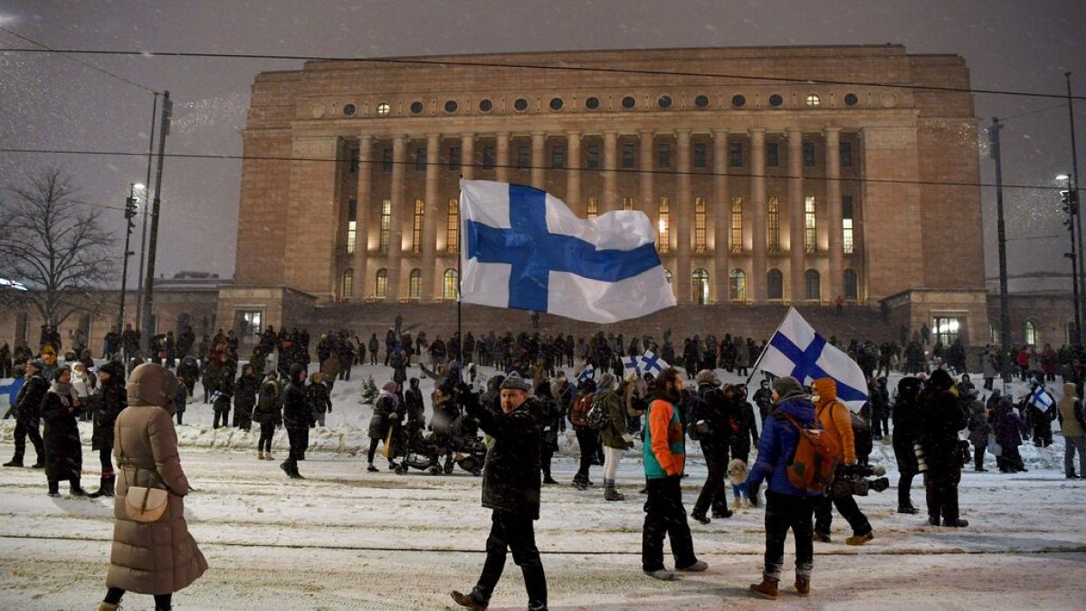 Protesta ante el parlemento de Finlandia (archivo)