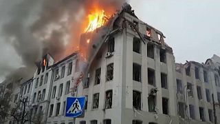Edificio bombardeado en Járkov