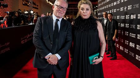 Catherine Deneuve with Thierry Frémaux at Cannes