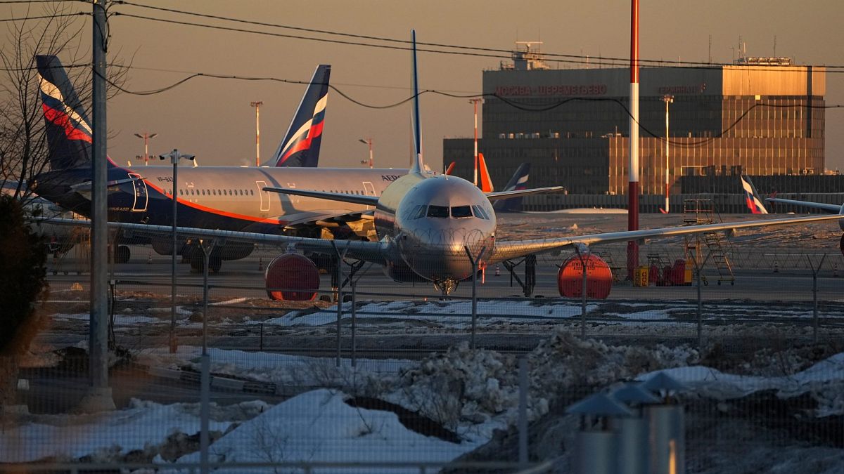 Самолеты авиакомпании "Аэрофлот" припаркованы в Шереметьево.