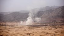 عکس آرشیوی مربوط به حمله موشکی حوثی‌ها به مواضع ائتلاف ژوئن ۲۰۲۱
