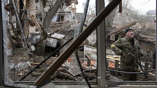Kriegszerstörung in Gorenka nahe Kiew