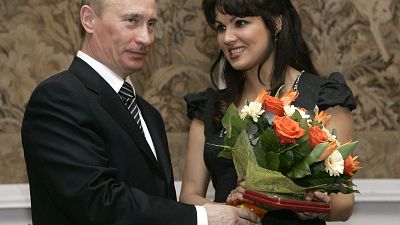 Putin congratulates Netrebko after awarding her with the People's Artist of Russia honour in 2008