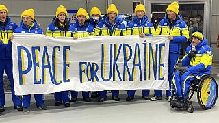 Los atletas ucranianos piden "paz" en los Juegos Paralímpicos de Pekín