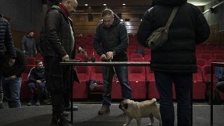 Волонтёры учатся пользоваться оружием на курсах в кинотеатре Львова